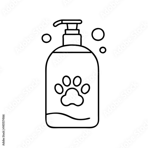 pet shampoo icon, pet shampoo line art - simple line art of pet shampoo, perfect for pet shampoo logos and icons