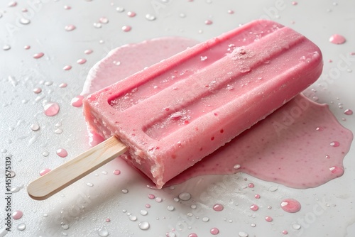 Helado paleta rosado aislado sobre fondo

