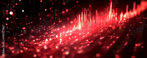 Red energy flow, digital art, abstract background