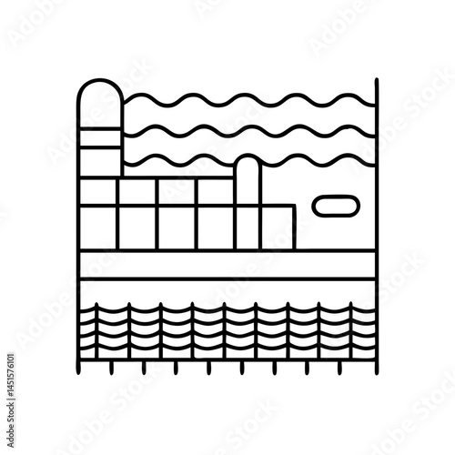 poolside fence icon, poolside fence line art - simple line art of poolside fence, perfect for poolside fence logos and icons