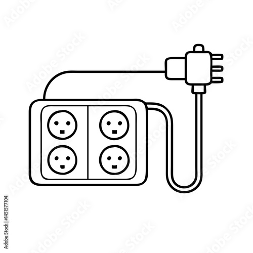 power extension cord icon, power extension cord line art - simple line art of power extension cord, perfect for power extension cord logos and icons