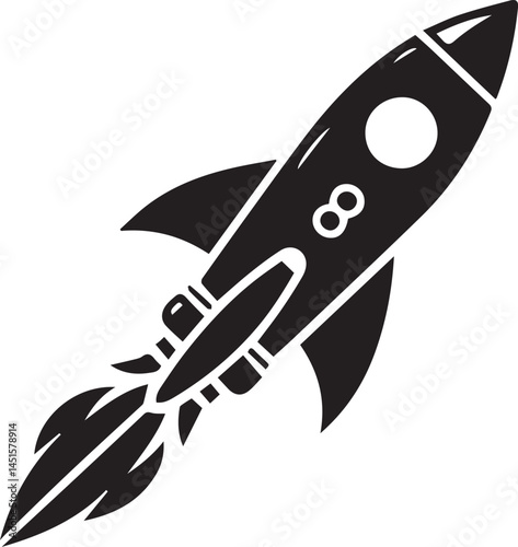 Beautiful Black Rocket Vector Silhouette Art This Is An Editable And Printable Vector Eps File
