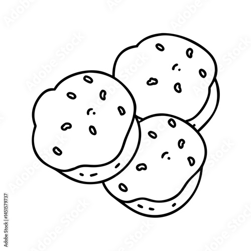 scones icon, scones line art - simple line art of scones, perfect for scones logos and icons