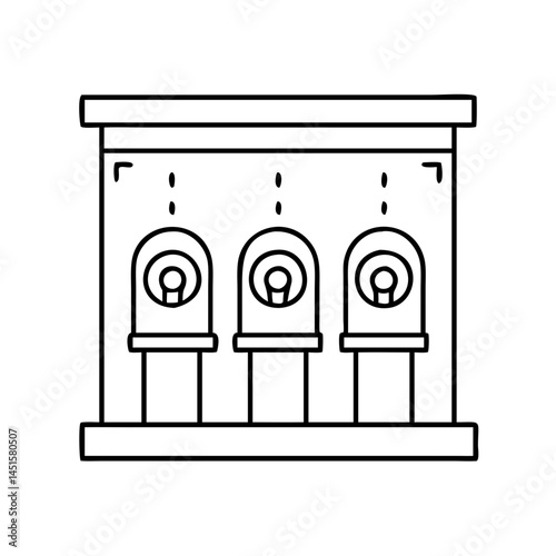 shooting gallery icon, shooting gallery line art - simple line art of shooting gallery, perfect for shooting gallery logos and icons