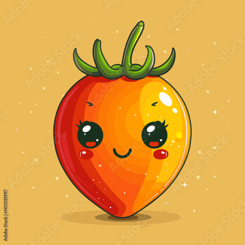 Cartoon fruits and vegetables characters, vector illustration, eps10