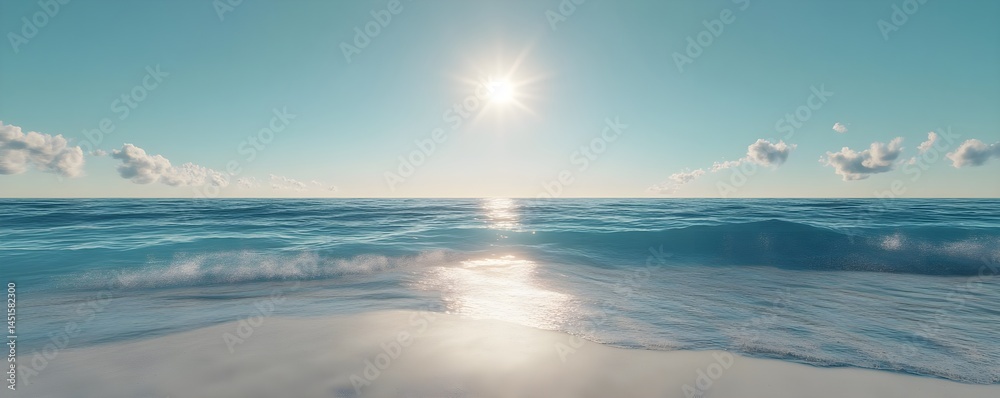 Obraz premium Serene Ocean Shore at Sunset