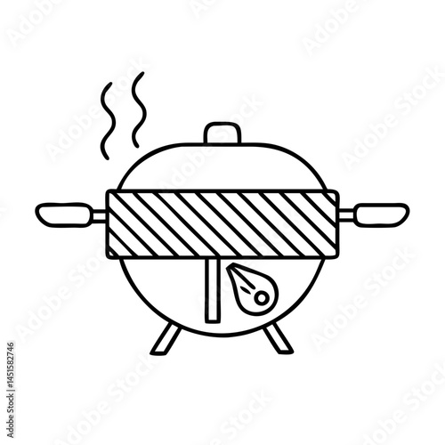 side burner on grill icon, side burner on grill line art - simple line art of side burner on grill, perfect for side burner on grill logos and icons