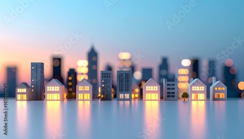 Digital artwork of a city skyline with small shops and offices lit up, showcasing the hidden strength of local businesses