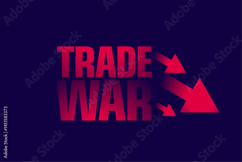 global economy decline trade war concept background
