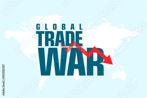 global trade war economy crisis background design