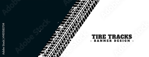 vehicle trail mark imprint abstract banner in grungy style
