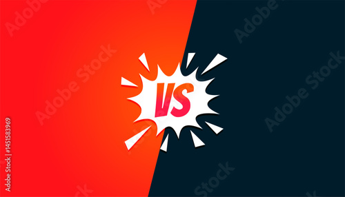 versus vs duel clash banner with blast effect