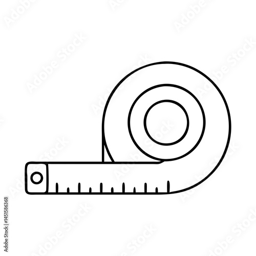 tape measure icon, tape measure line art - simple line art of tape measure, perfect for tape measure logos and icons