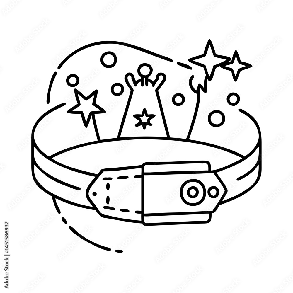 Fototapeta premium theme park wristband icon, theme park wristband line art - simple line art of theme park wristband, perfect for theme park wristband logos and icons
