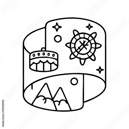theme park wristband icon, theme park wristband line art - simple line art of theme park wristband, perfect for theme park wristband logos and icons
