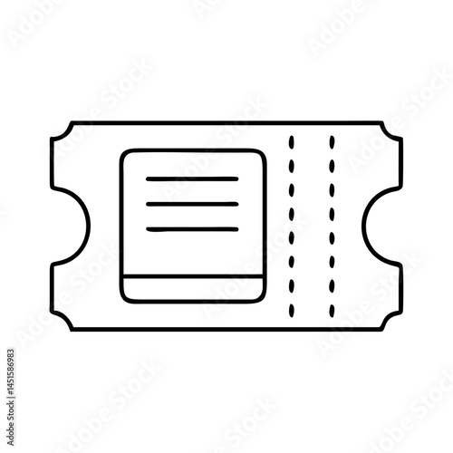 ticket stub icon, ticket stub line art - simple line art of ticket stub, perfect for ticket stub logos and icons