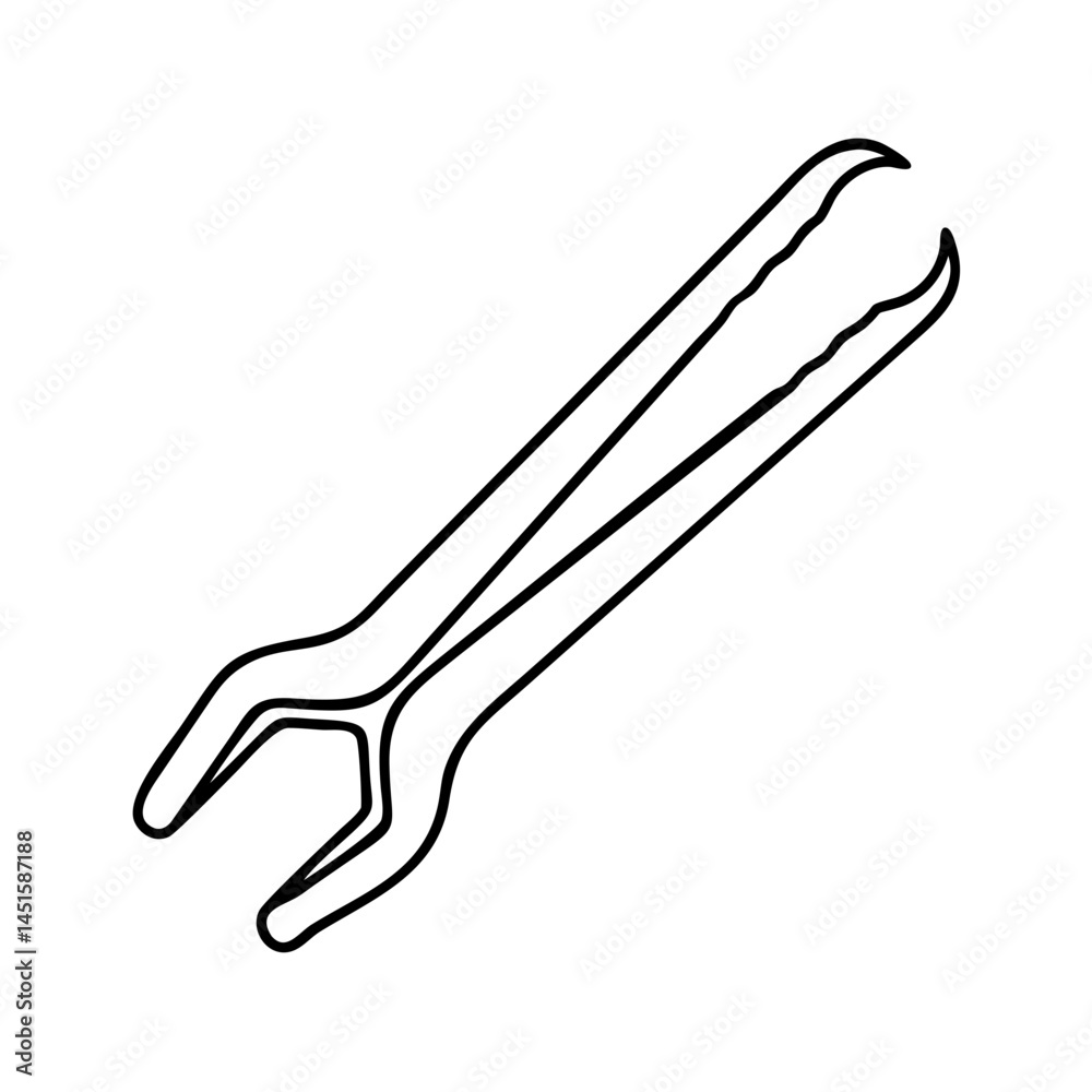 tongs icon, tongs line art - simple line art of tongs, perfect for tongs logos and icons tongs icon, tongs line art - simple line art of tongs, perfect for tongs logos and icons