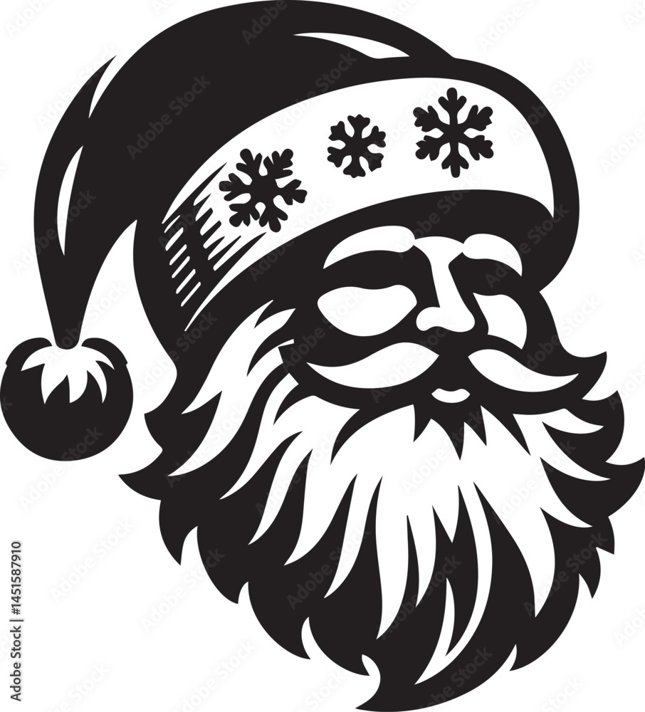Fototapeta premium A Santa Claus Head Vector Art Illustration EPS File 