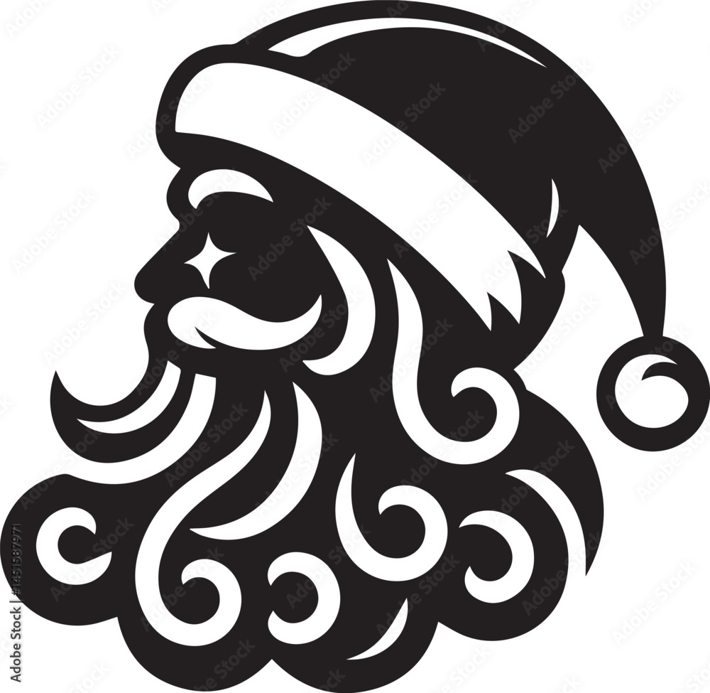 Naklejka premium A Santa Claus Head Vector Art Illustration EPS File