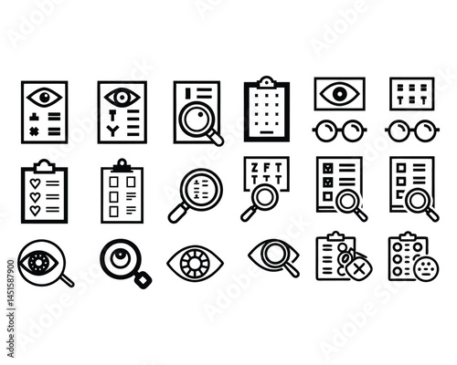 eye test icon set