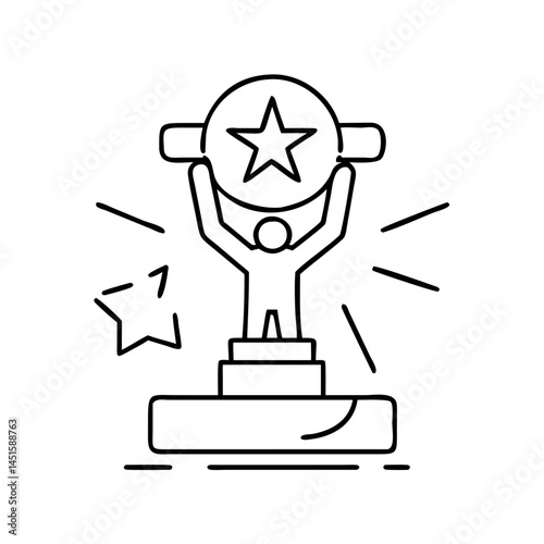 winner s trophy icon, winner s trophy line art - simple line art of winner s trophy, perfect for winner s trophy logos and icons