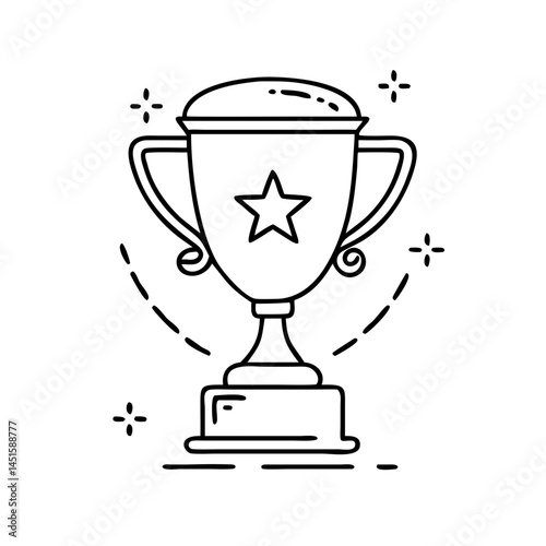 winner s trophy icon, winner s trophy line art - simple line art of winner s trophy, perfect for winner s trophy logos and icons