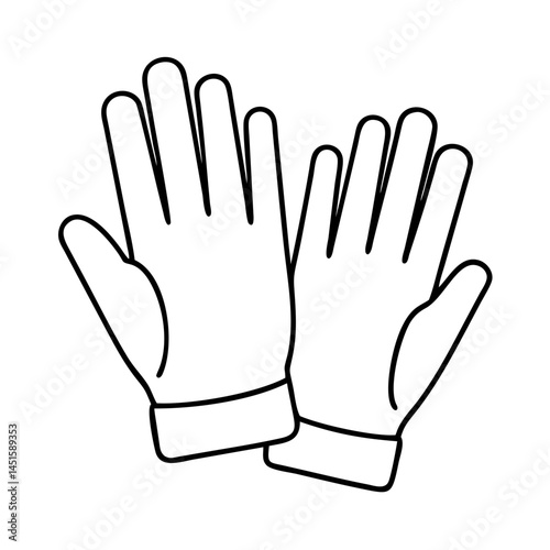 work gloves icon, work gloves line art - simple line art of work gloves, perfect for work gloves logos and icons