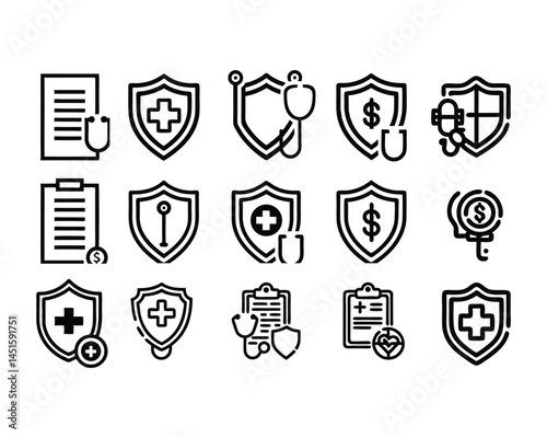 health insurance icon set