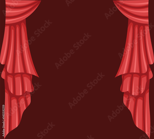 red and elegant curtain illustration