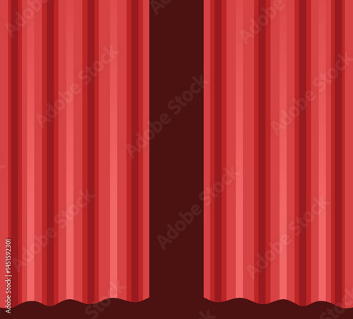 red and elegant curtain illustration