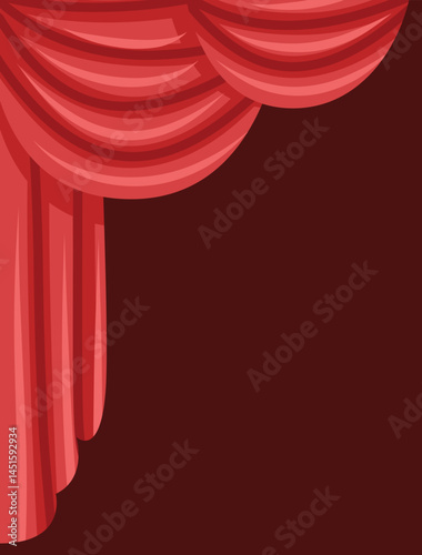 red and elegant curtain illustration