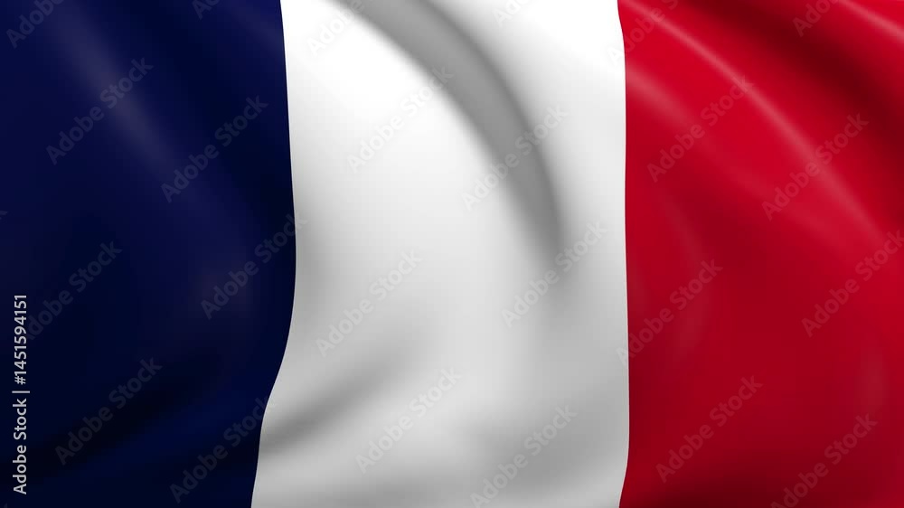 French flag background, slow motion video, looping - 4K 60fps