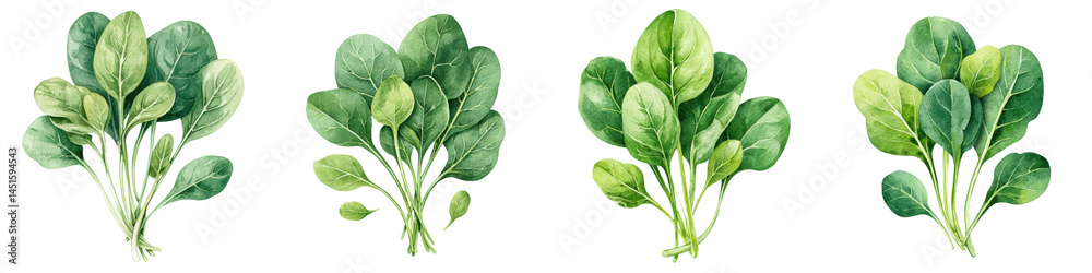 Fototapeta premium Fresh green spinach leaves in a bunch