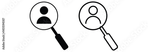 Hiring icon set. Search job vacancy icon. Human resources concept. Recruitment