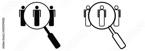 Hiring icon set. Search job vacancy icon. Human resources concept. Recruitment