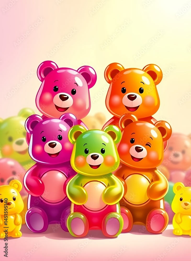 Fototapeta premium Cute and Colorful Teddy Bear Balloon Collection