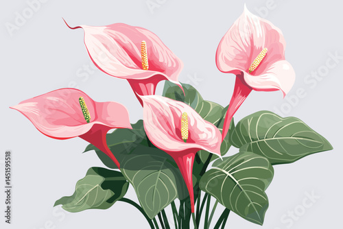 Enthusiasm is bold and unrestrained of flowers, the leaves and flowers art design