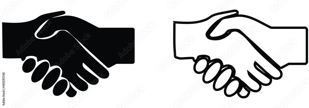 Obraz premium Handshake icon set. business handshake. contact agreement 