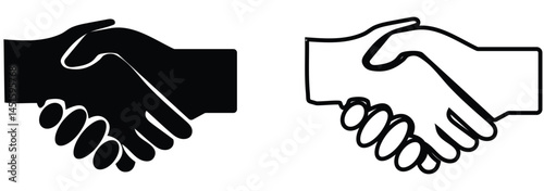 Handshake icon set. business handshake. contact agreement 