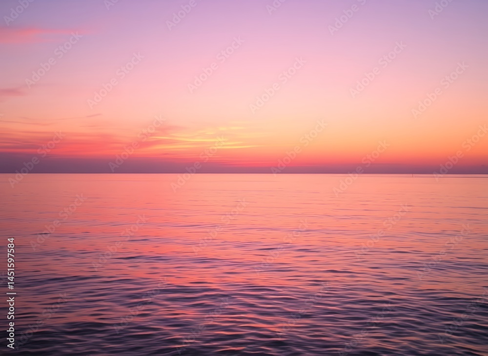 Fototapeta premium Serene Sunset Over Calm Waters,