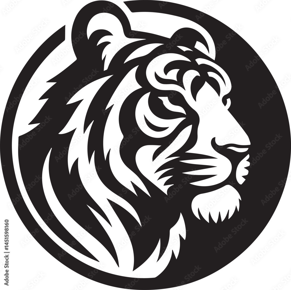 Fototapeta premium Beautiful Black Tiger Vector Silhouette Art This Is An Editable And Printable Vector Eps File 