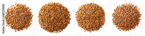 Assorted linseed and flaxseed grains on a plain background