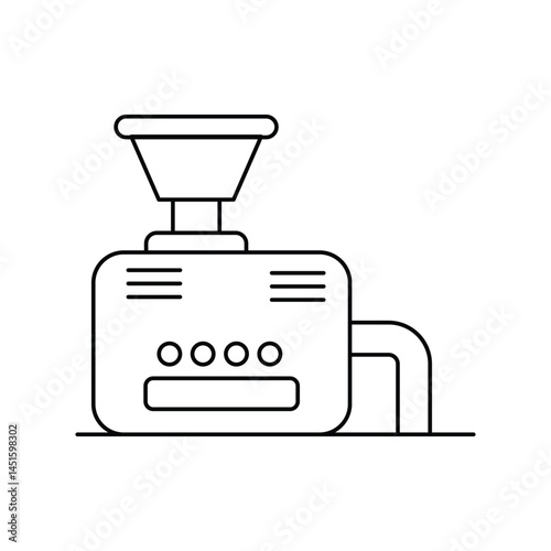 crusher lineal icon with white background vector stock illustration