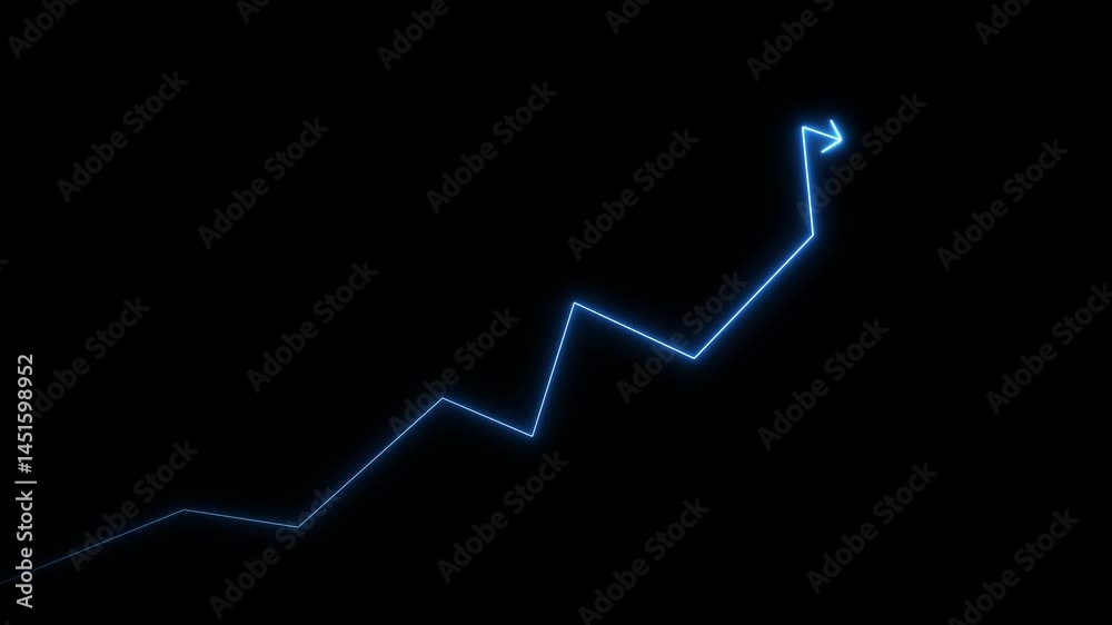 arrow business finance investment trading stock increase technology on blue background. chart growth achievement digital. business growth currency stock and investment economy.