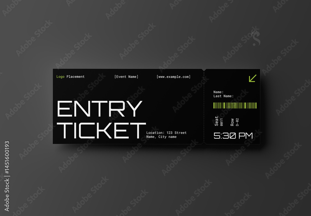 Event Ticket Layout Design Template Stock Template | Adobe Stock