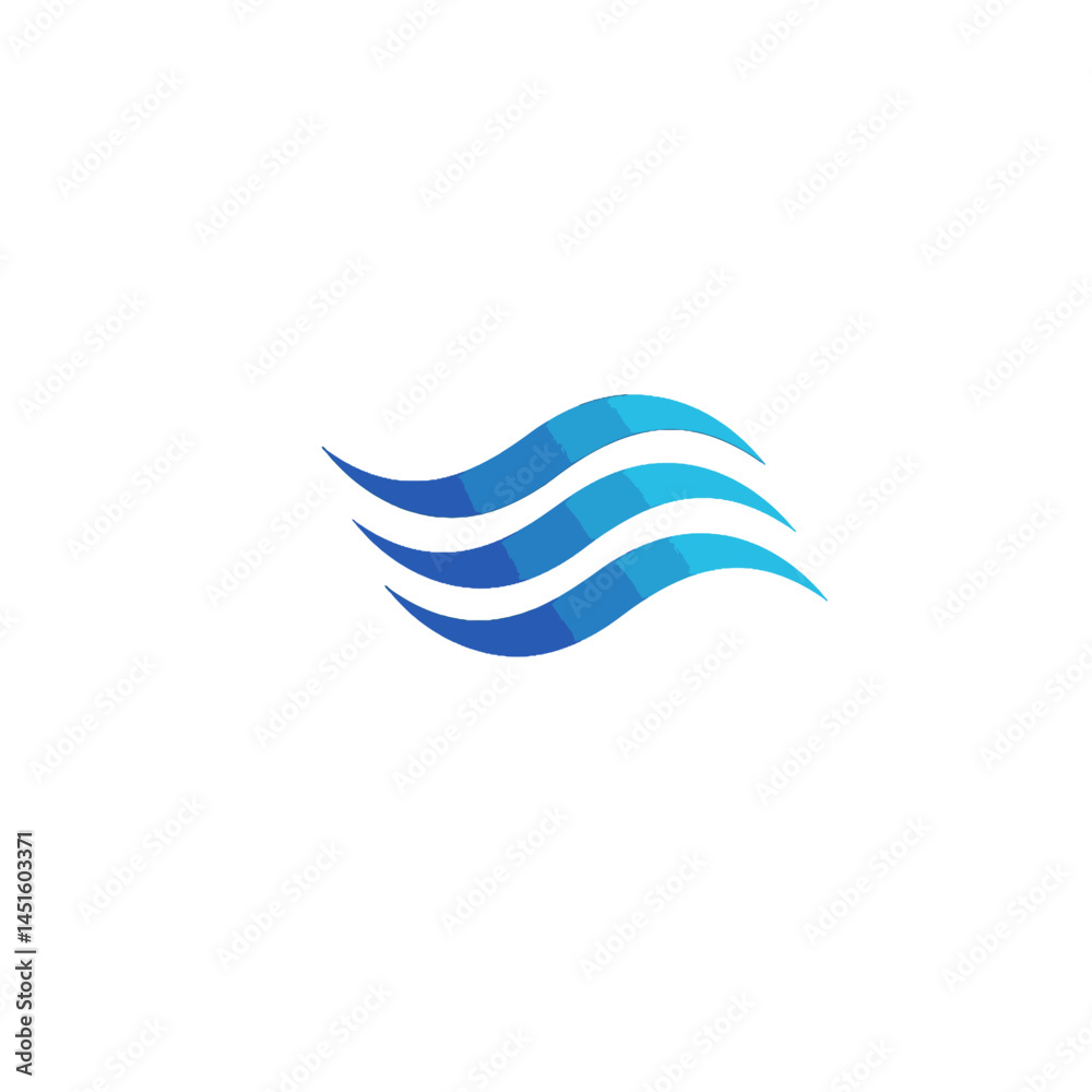 Fototapeta premium Abstract Blue Waves Symbol for Water and Sea Related Concepts