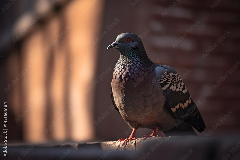 Obraz premium pigeon on a fence