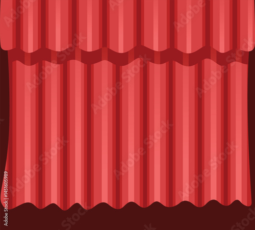 red and elegant curtain illustration