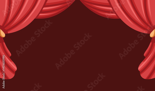 red and elegant curtain illustration