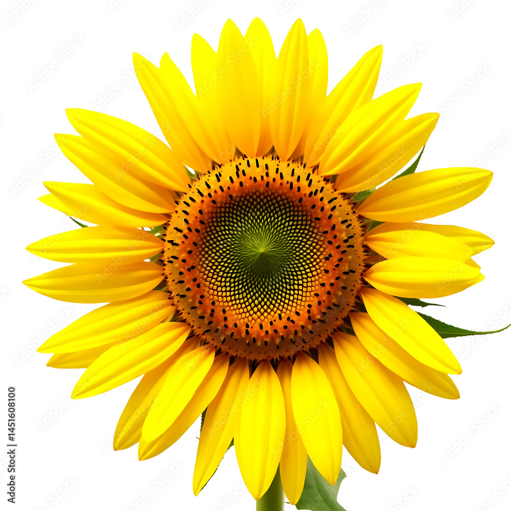 Fototapeta premium Vibrant Yellow Sunflower Blossom Isolated on Transparent Background